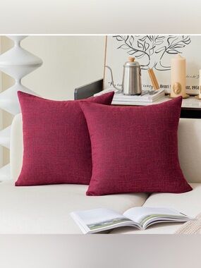 NWT Kevin Textile Supersoft Faux Linen Square Throw Pillow Covers 18x18 inch